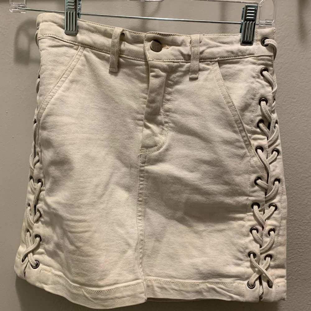 ALC Size 2 Beige Denim Skirt